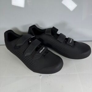 Vibrelli Cycling Shoes Size 42 Black Hook and Loop Closure Road Bike